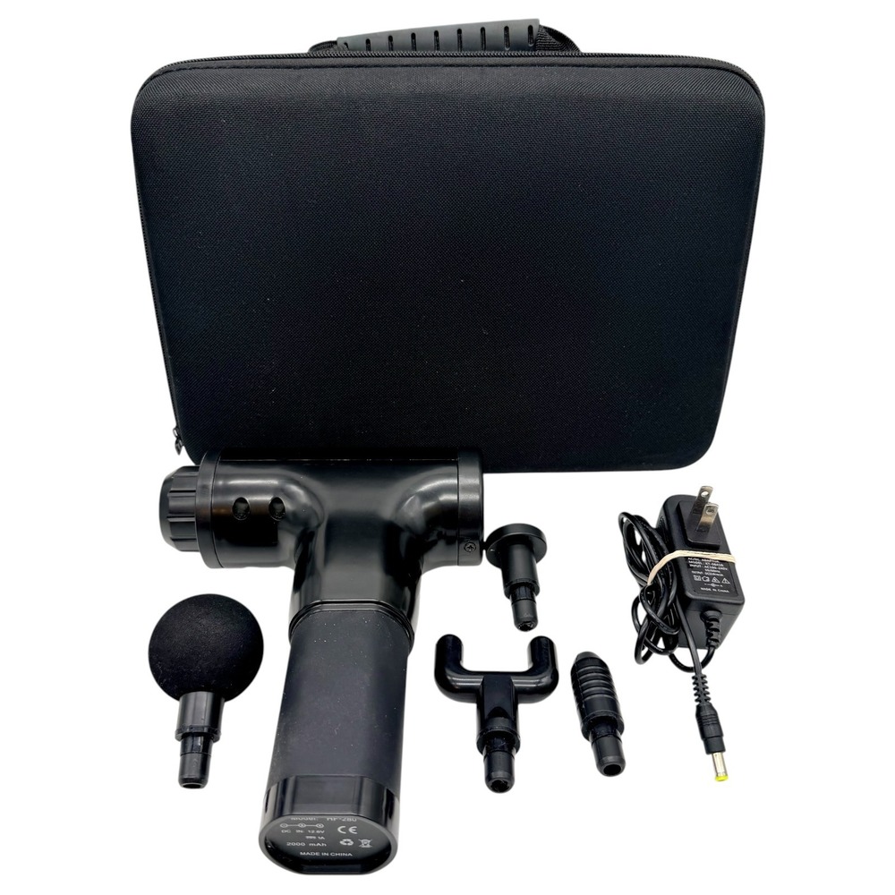 Unbranded RF-280‎ Percussion Massage Gun Deep Tissue 4 Heads Case Tested Working